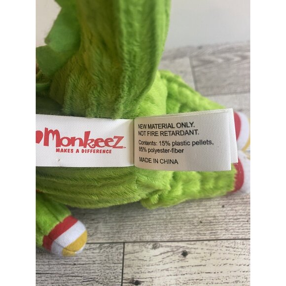 Monkeez & Friends Green Corduroy Alligator Crocodile Stuffed Plush Bean Bag Toy - Picture 6 of 6